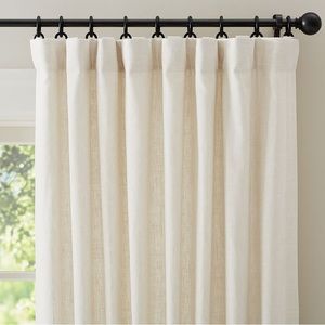 Pottery Barn Emery Linen Curtain - Ivory, 24” W x 108” L